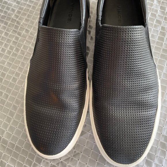 Vince Men\'s Fletcher Leather Slip-On Sneakers - Black - Size 10.5 main image 4